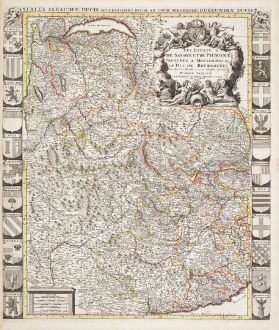 Antique Maps, Jaillot, France, Piedmont, Savoy, 1730: Les Estats de Savoye et de Piemont / Status Sabaudiae Ducis