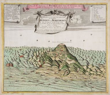 Antique Maps, Homann Erben, Lower Saxony, Witches - Brocken - Blocksberg: Perspectivische Vorstellung des berühmten Blocken oder Blokenbergs... 1732... 1749 / Vue de la Montagne de Broken...