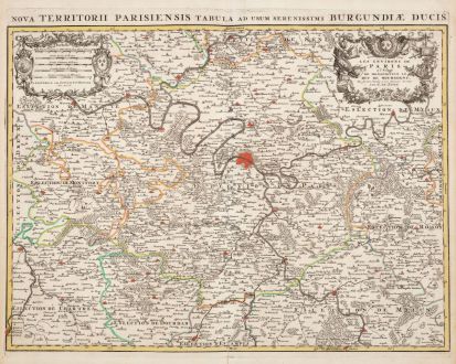 Antike Landkarten, de l Isle, Frankreich, Ile-de-France, Paris, 1720: Les Environs de Paris / Nova Territorii Parisiensis