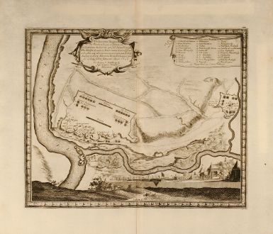 Antike Landkarten, von Pufendorf, Polen, Weichsel, Wisla, Nowy Dwor, 1697: Delineatio Regionis Vbi Wistula, et Bugus confluunt , vt et Castrorum Suedicorum ...