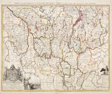 Antique Maps, Covens and Mortier, Germany, Brandenburg, 1730: Land-Charte des Chur-Fürstenthums Brandenburg