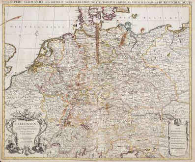 Antique Maps, de l Isle, Germany, Germany, 1730: L' Allemagne, Dressee sur les Observations de Tycho-Brahe, de Kepler, de Snellius / Nova Imperii Germanici ...