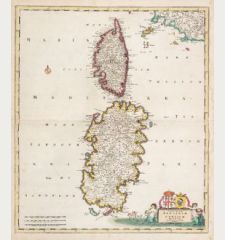 de Wit, Italy, Sardinia and Corsica, 1720: Insularum Sardiniae et Corsicae Descriptio