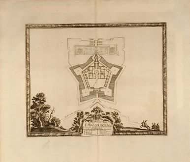 Antike Landkarten, von Pufendorf, Polen, Chrzistopora, 1697: Elegentissima et bene munita Arx. Chrzistopora.