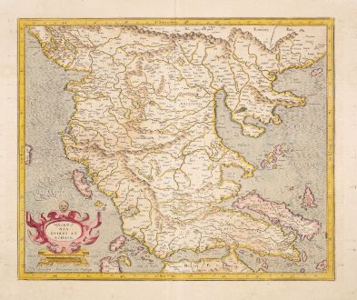 Antique Maps, Mercator, Greece, 1623: Macedonia Epirus et Achaia