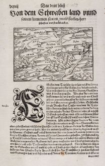 Antique Maps, Münster, Germany, Swabia, 1550: [Von dem Schwabenland]