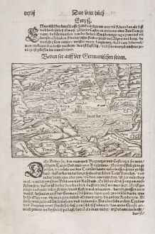 Antique Maps, Münster, Germany, Baden-Wurttemberg, Lake Constance, 1550: [Bodnsee]