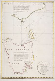 Antique Maps, Flinders, Pacific Ocean, Australia, 1801: Kaart van Basses Straat, tusschen Nieuw Zuid Wales en Van Diemens-Land ... Heer Flinders ... 1798-1799
