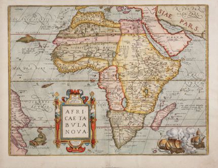 Antique Maps, Ortelius, Africa Continent, 1575: Africae Tabula Nova