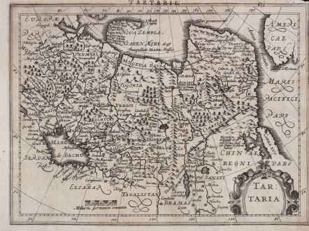 Antique Maps, Mercator, Russia, Tartary, 1630-36: Tartaria