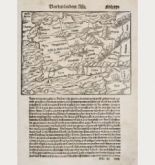 Antique woodcut map of Asia Minor. Printed in Basle by Heinrich Petri in 1550.