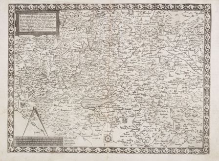 Antike Landkarten, de Jode, Schweiz, 1569 (1578): Tractus Rhenanus multos olim Romanus... occupant Helvetij, olim Gall., nunc Alemani