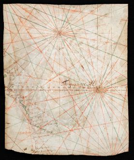 Antique Maps, Blaeu, Manuscript, 1690: [Manuscript Chart of the South Atlantic Ocean] Tweede stuck wassende Graedkaert van de Kaap Verdische Eilanden tot de Kaap