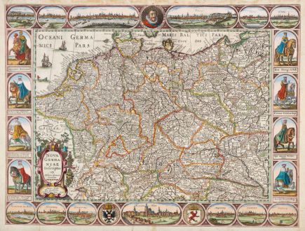 Antique Maps, Janssonius, Germany, 1616 [1632]: Nova Germaniae Descriptio