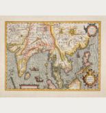 Kolorierte Landkarte der Philippinen, Thailand, China, Indien. Gedruckt bei Henricus Hondius im Jahre 1623 in Amsterdam.