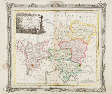 Antique Maps, Brion de la Tour, Austria - Hungary, 1766: Cercle d'Autriche
