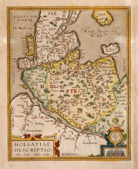 Antique Maps, Ortelius, Germany, Holstein, 1612: Holsatiae Descripto