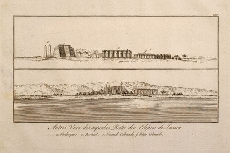 Antike Landkarten, Norden, Ägypten, Pyramiden, Ägypten, 1795: Autres Vue des superbes Restes des Edifces de Luxxor