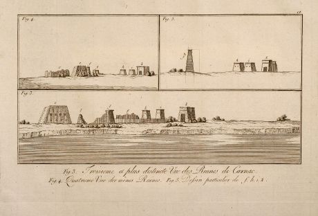 Antique Maps, Norden, Pyramids, Egypt, 1795: Troisieme et plus distincte Vue des Ruines de Carnac