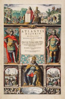 Grafiken, Janssonius, Titelblätter, 1650: Atlantis Majoris Quinta Pars Orbem Maritimum seu Omnium Marium totius Orbis Terrarum Navigationibus hodierno tempore...