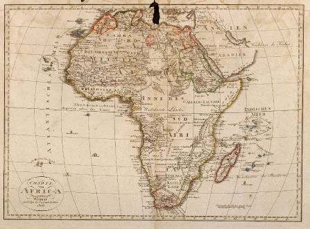 Antike Landkarten, Geographisches Institut Weimar, Afrika Kontinent, Afrika: Charte von Africa