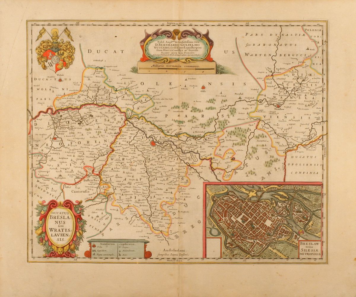 Ducatus Breslanus Sive Janssonius Polen Breslau Wroclaw Niederschlesien 1640