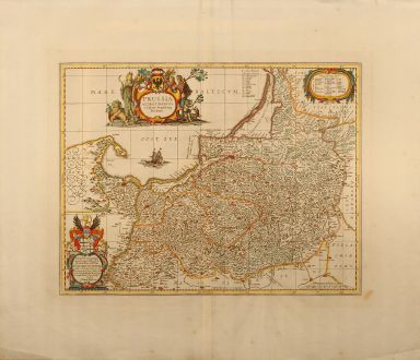 Antique Maps, Pitt, Poland, Prussia, 1680: Prussia accurate descripta