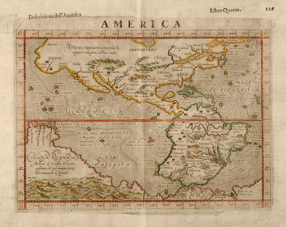 Antique Maps, Ruscelli, America Continent, 1598: America