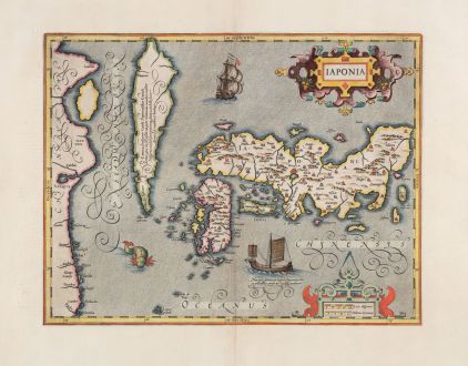 Antique Maps, Hondius, Japan - Korea, 1628: Iaponia
