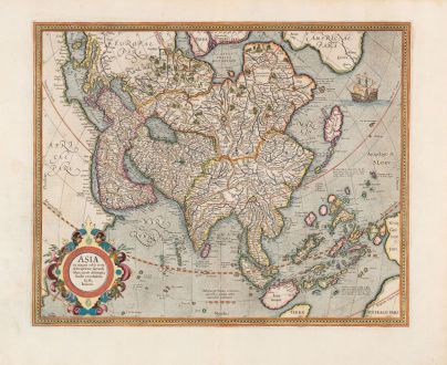Antique Maps, Mercator, Asian Continent, 1628: Asia ex Magna Orbis Terre Descriptione Gerardi Mercatoris Desumpta, Studio et Industria G.M. Iunioris