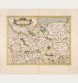 Coloured map of Norddeutschland. Printed in Amsterdam by Henricus Hondius in 1633.