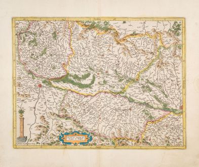 Antique Maps, Mercator, France, Alsace, Breisgau, Black Forest, 1633: Alsatia Superior cu Suntgoia & Brisgoia