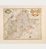 Kolorierte Landkarte von Deutschland. Gedruckt bei Henricus Hondius im Jahre 1633 in Amsterdam.
