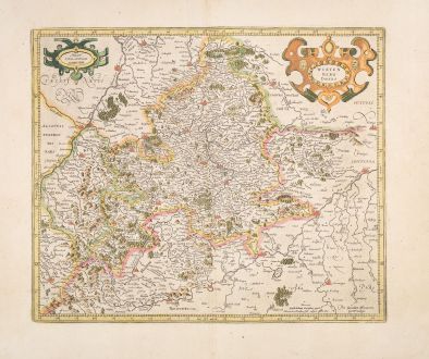 Antique Maps, Mercator, Germany, Baden-Württemberg, 1633: Wirtenberg Ducatus