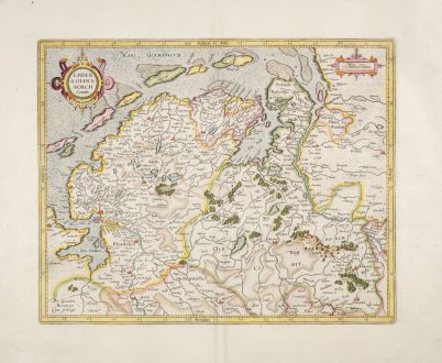 Antique Maps, Mercator, Lower Saxony, Oldenburg, Ostfriesland, East Frisia: Emden & Oldenborch Comit.