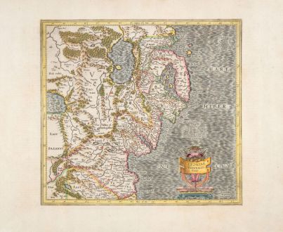 Antique Maps, Mercator, Ireland, Ulster, 1633: Ultoniae Orientalis Pars