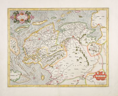 Antike Landkarten, Mercator, Niederlande, Groningen, Westfriesland, 1633: Frisia occidentalis