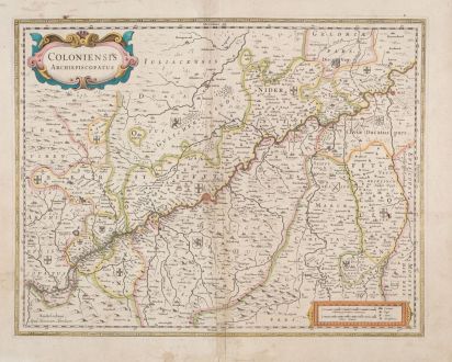 Antike Landkarten, Hondius, Nordrhein-Westfalen, Köln, 1633: Coloniensis Archiepiscopatus