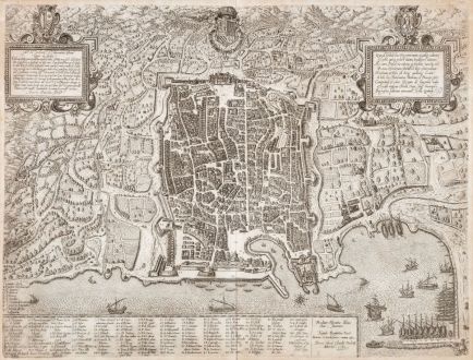Antike Landkarten, Bonifacio, Italien, Sicilia, Sizilien, Palermo, 1580 [1602]: Palermo citta principalissima della Sicilia...