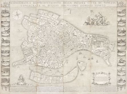 Antike Landkarten, Ughi, Italien, Venezia, Venedig, 1729 [1739]: Iconografica Rappresentatione della Inclita Città di Venezia Consacrata al Reggio Serenissimo Domino Veneto