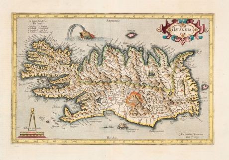 Antike Landkarten, Mercator, Island, 1633: Islandia