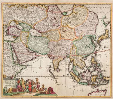 Antique Maps, Danckerts, Asian Continent, 1685: Exactissima Asiae Delineatio...