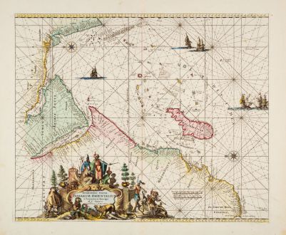 Antique Maps, Ottens, Indian Ocean, 1745: Occidentalior Tractus Indiarum Orientalium a Promontorio Bonae Spei ad C. Comorin