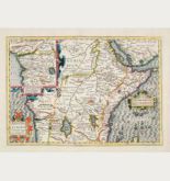 Coloured map of East Africa. Printed in Amsterdam by H. Hondius in 1633.