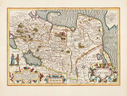Antique Maps, Hondius, Russia, 1633: Tartaria
