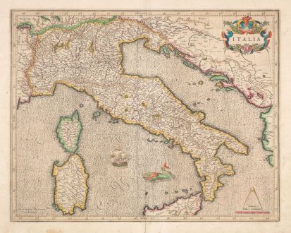 Antike Landkarten, Mercator, Italien, 1589 [1619]: Italia
