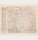 Antike Holzschnitt-Landkarte von Frankreich. Gedruckt bei Heinrich Petri im Jahre 1578 in Basel.