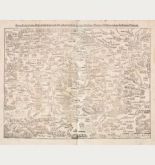 Antique woodcut map of Franconia, Bavaria. Printed in Basle by Heinrich Petri in 1578.