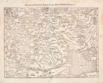 Antique Maps, Münster, Polen, Osteuropa, 1540 [1578]: Landtafel des Ungerlands, Polands, Reussen, Littaw, Walachei, Bulgarei
