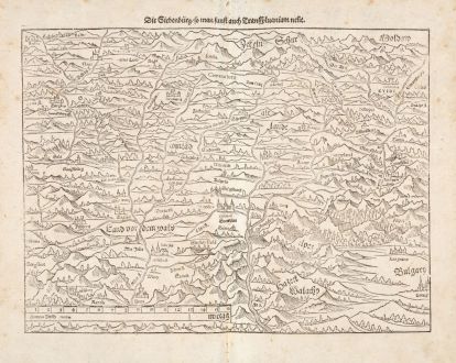 Antike Landkarten, Münster, Rumänien - Moldawien, Siebenbürgen, Transsilvanien: Die Siebenbürg, so man sunst auch Transsylvaniam nennt